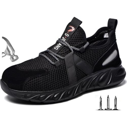 Outdoor Mens Summer Steel Toe Cap Indestructible Work & Safety Shoes Mens Puncture Proof Work Boots Shoes Sneakers Breathable