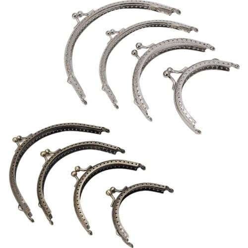 New 1PC Frame Kiss Clasp Lock Retro Metal Flower Purse Bag DIY Craft Bronze Silver