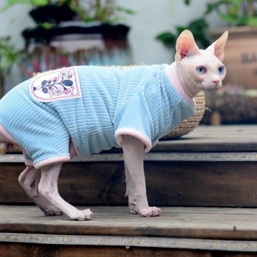 New Autumn Winter Sphynx Cat Clothes Fleece Keep Warm Coat For Hairless Cat Clothes Classic Puppy Pet Cats Clothes Dog Sweater