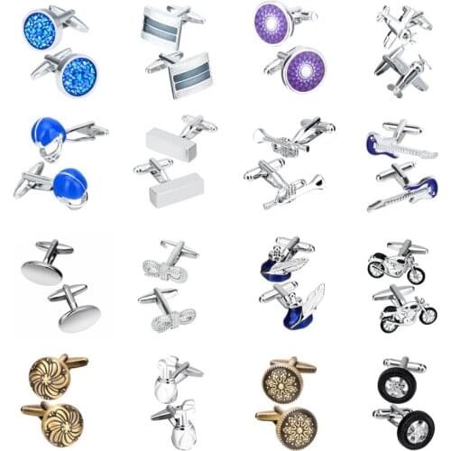 Novelty French Shirt Cufflinks for Mens Brand designer Cuffs link Button male Crystal gold silvery High Quality Luxury Wedding