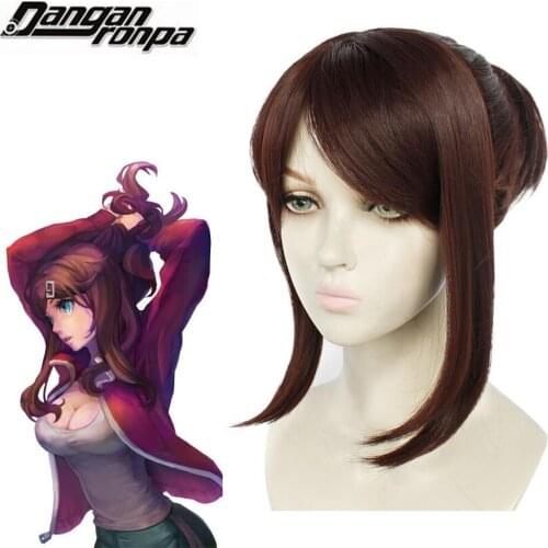 Anime Dangan Ronpa Danganronpa Asahina Aoi Cosplay Wigs Costume Halloween Carnival For Women Girls Party Brown Ponytail Hair