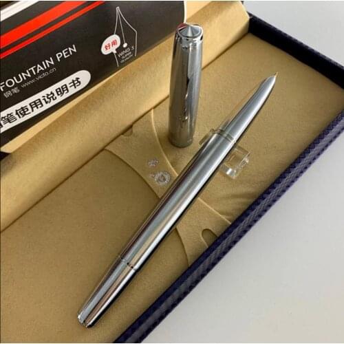Wing Sung 601 Piston Vacumatic Fountain Pen All Steel Ink Pen 14K Gold EF/F Hooded Nib Stationery Office school supplie Writing