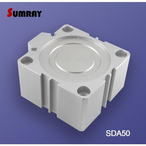 SUMRAY SDA Type Pneumatic Air Cylinder 50mm Bore 5/10/15/20/25/30/35/40/45/50-100mm Stroke Double Acting Pneumatic Cylinder