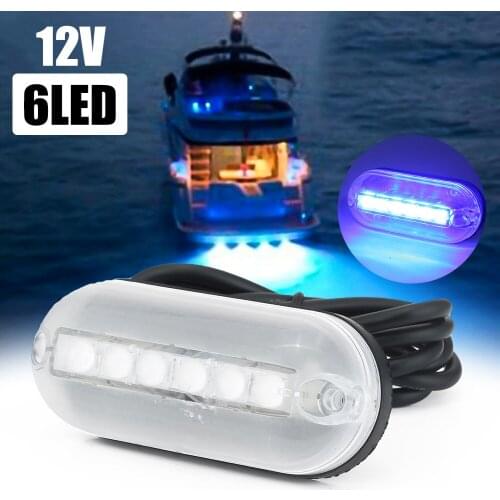6 LED Underwater Fishing Light 12V Boat Night Lighting Water Landscape Lamp Marine Yacht Underwater Lights