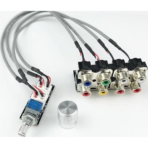 Preamplifier 3-Way Stereo Audio Source Switching Board Audio Signal Switcher 8-Hole Lotus Socket 1pc