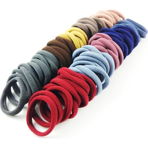 50pcs Girls Solid Color Big Rubber Band Ponytail Holder Headwear Elastic Hair Bands Korean Girl Hair Accessories Ornaments