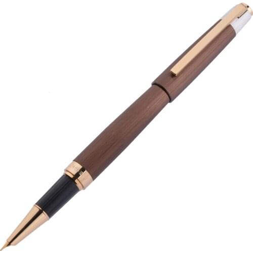 New HERO 285A Metal Matte Coffee Fountain Pen Golden Clip Fashion Writing Gift Pen, Smooth Iridium EF Nib 0.38mm Ink Office Pen