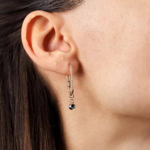 Eye Pendulum Gold Earrings 14 Setting Custom Design Handy Custom Craftsmanship Gift Gold Earrings Design On Special Occasions