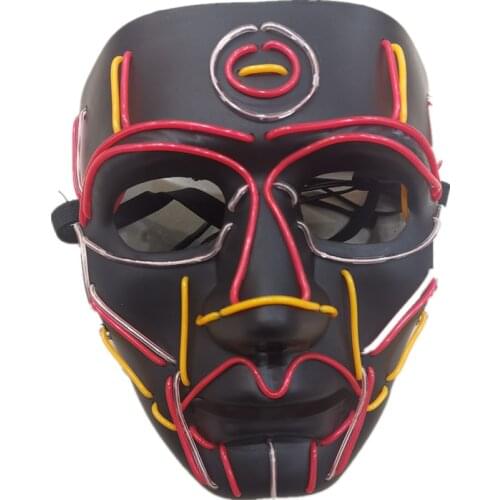 Soldiers Luminous Mask Mask LED Light Helmet Halloween and Christmas PV Mask