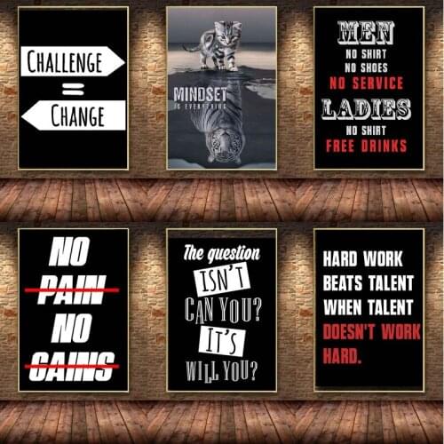 Retro Inspirational Creative Quotes Canvas Painting Wall Art Nordic Posters and Prints Wall Pictures for Living Room Decoration