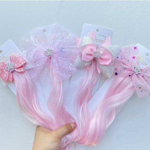 H:HYDE Fashion Children Girl Frozen Hair Accessories Princess Wig Hairpin Girls Cartoon Hair Clip Headdress Photo Props