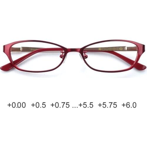 Women Classic Anti Reflective Reading Glasses Metal Red/Violet
