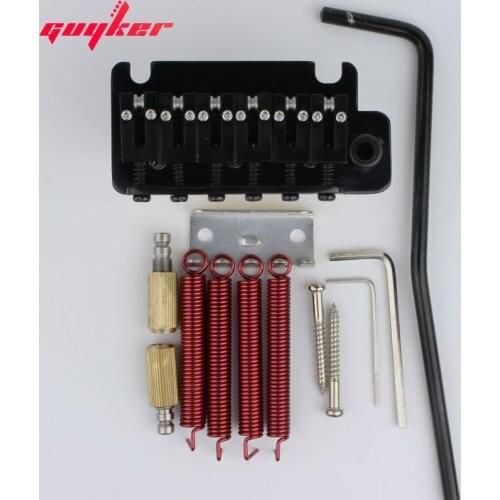 1 Set GUYKER Electric Guitar Tremolo Bridge Tremolo System Brass Saddle & Brass base & spring BS2 Black