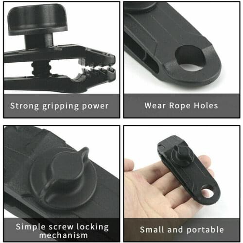 10Pcs Heavy Duty Reusable Plastic Tent Tarp Tarpaulin Clips Clamp Buckle Clips