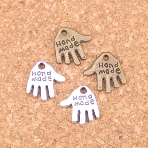 200pcs Charms palm hand made 13x13mm Antique Pendants,Vintage Tibetan Silver Jewelry,DIY for bracelet necklace