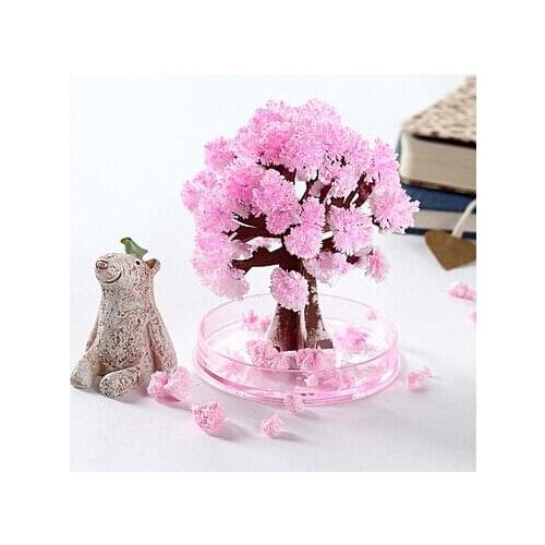 2019 10x8cm Artificial Magical Grow Paper Sakura Trees Magic Growing Tree Japan Desktop Cherry Blossom Kids Toys For Children