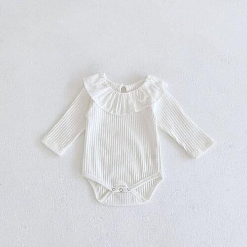 MILANCEL 2021 Autumn New Baby Clothes Brief Bodysuits Toddler One Piece Ruffle Collar Girls Clothing