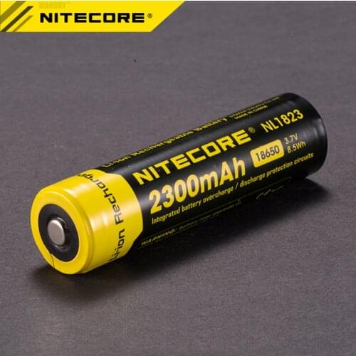 2021 NITECORE NL183/NL1823 18650 2300mAh 3.7V Li-ion Protected Rechargeable Battery Button Top for Flashlights 1pc Free Shipping