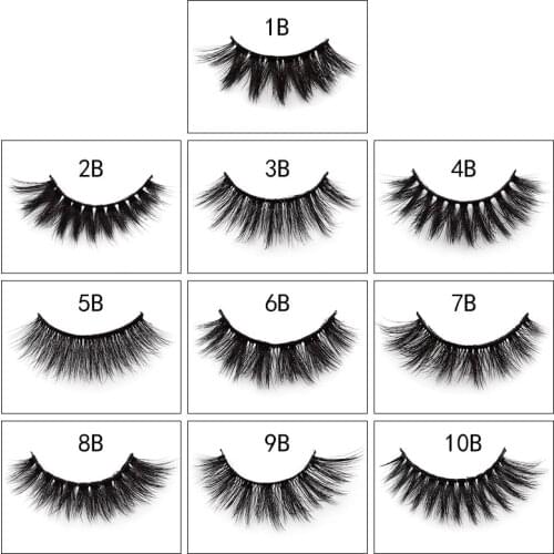 3D Mink Lashes Natural False Eyelashes 1 Pair Dramatic Volume Fake Lashes Beauty Makeup Eyelash Extension Silk Eyelashes TSLM2
