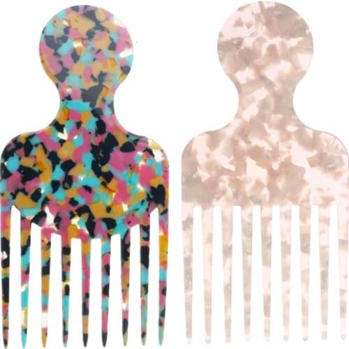 4mm supper thick with custom logo Professional Custom Logo Bamboo Wide Tooth Afro Pick Hair Grooming Wooden Comb for women