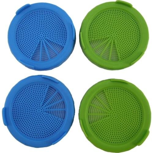 4Pcs Sprouting Lids Food Grade Mesh Sprout Cover Kit Seed Growing Germination Vegetable Silicone Sealing Ring Lid for Mason Jar
