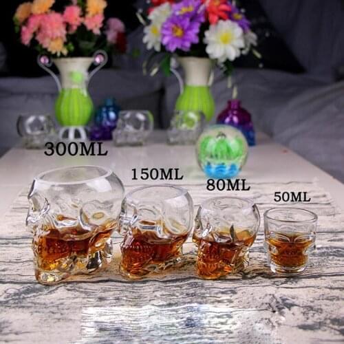 50/80/150/3000ml New Arrival Creative Cup Crystal Skull Vodka Wine Bottle Beer Pirates Glass