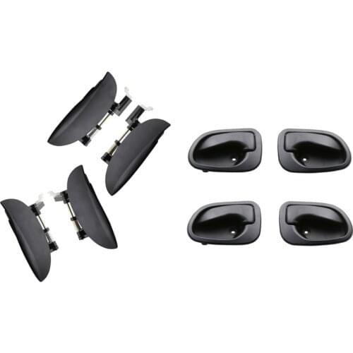 8PCS A SET BLACK INTERIOR AND EXTERIOR DOOR HANDLE FOR HYUNDAI ATOS 01 / ATOS PRIME 01- / VISTO 01
