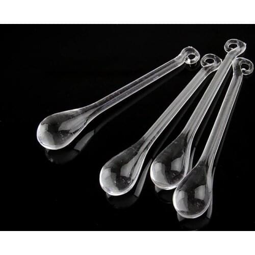 Suncatcher 15*80mm Acrylic Raindrop Chandelier Pendant Clear Color For Wedding Home Decorations Parts