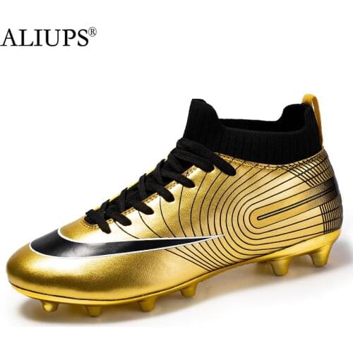 ALIUPS Professional Unisex Soccer Shoes Long Spikes TF Ankle Football Boots Outdoor Grass Cleats Football Shoes Eu size 35-44