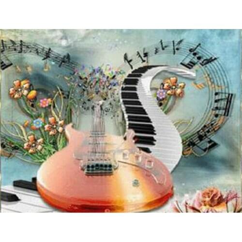 DIY 5D Diamond Painting Guitar music symbol Home Decoration Full Square Round Craft Kits Embroidery Bead Rhinestone Pictures