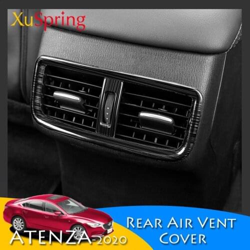 Car Rear Console Air Conditioner Vent Outlet Cover Stickers Trim Frame For Mazda6 Atenza 6 2019 2020