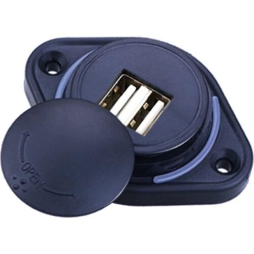 Dual USB Car Charger Socket Cap 12V-24V Quick Car Charger for Cars, Motorcycle, Bus, RV, Boat(Surface Mount Installation)