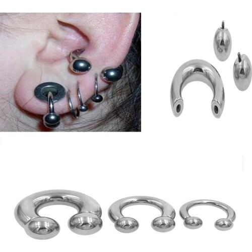 1 Piece Fashion Big Size Stainless Steel Tragus Earring also for Nose Nipple Eyebrow Body Piercing Jewelry