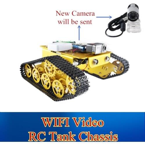 DOIT WiFi Video Robot Tank Car Chassis Remote Control by Android/ios APP RC Tank T300 from NodeMCU ESP8266 Kit Camera RC DIY Toy