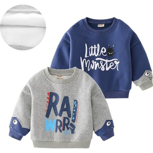 Fleece Thickening Warm Boys Sweatshirts Cotton Winter Clothes For Kids Toddler Tops Jacket Children Sweat Coat Outfit