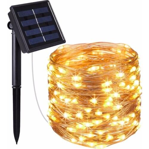 Solar String Lights 20M 200 LED Copper Wire String Fairy Lights Waterproof Christmas Solar Power Lamp For Garden Decoration