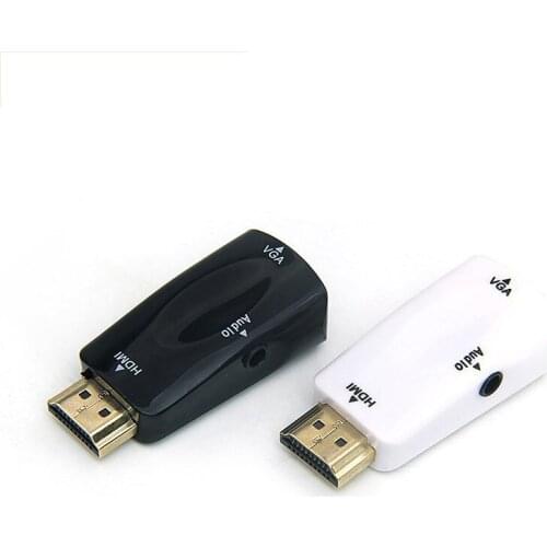 Hdmi zo vga Adapter Converter Cable With Audio Cable Support HD 1080P For PC Laptop With Retail Package