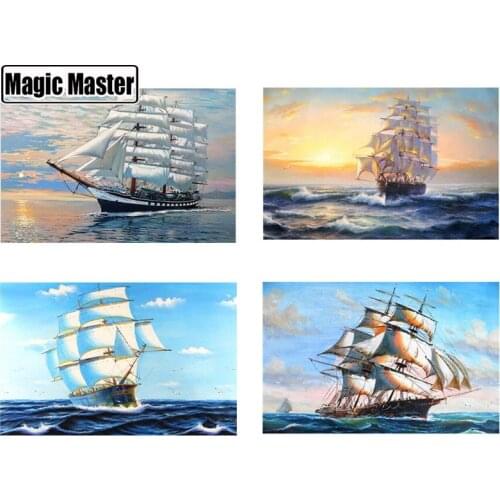 Ship Diamond Painting Cross Stitch Needlework Craft Gift DIY 5D Diamond Mosaic Embroidery Landscape Patterns Rhinestone