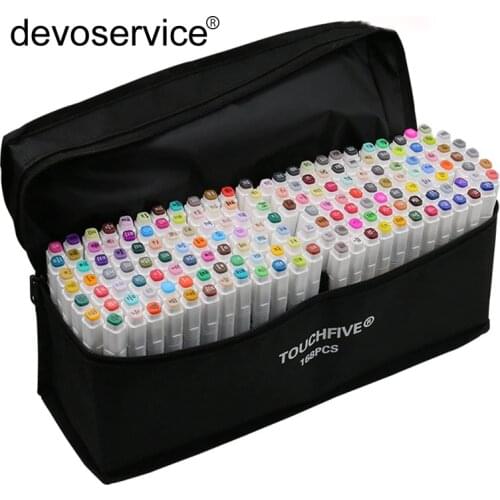 TOUCHNEW 168 Colors Markers Pen Dual Head Animation Sketch Drawing Marker Art Pens Manga Student Gifts Design Art Supplies