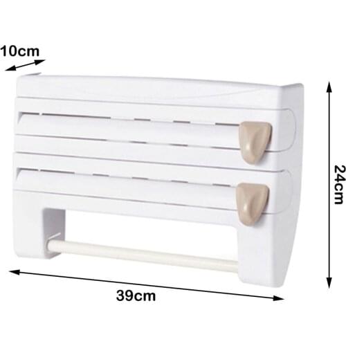 Multi-function Cling Film Cutter Wall Holder Cling Film Tin Foil Paper Roll Authentic Wall Mounted