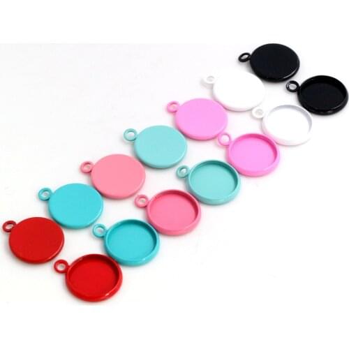 New Colors) 20pcs/lot 12mm Inner Size 8 Colors Plated High Quality Iron Material Cameo Setting Pendant Tray,Fit 12mm Cabochons