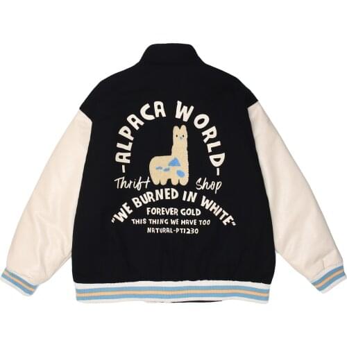 LACIBLE Hip Hop Parka Jackets Men Streetwear Alpaca Pattern Block Padded Jacket 2020 Winter Harajuku Cotton Pullover Warm Outwe