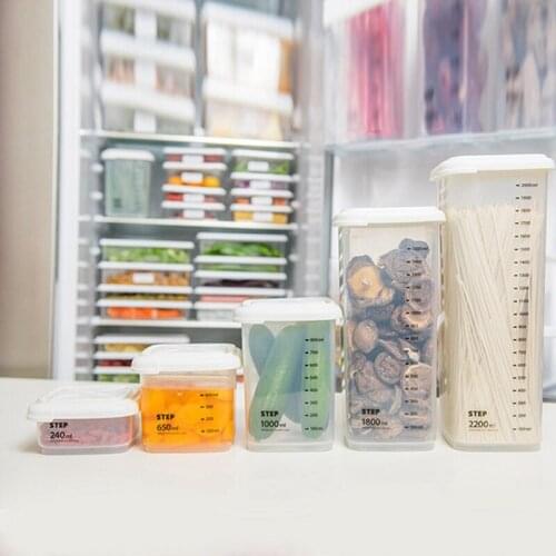 Plastic Sealed Cans Scaled Kitchen Refrigerator Storage Box Transparent Food Caninster Fresh Keeping Airtight Food Container