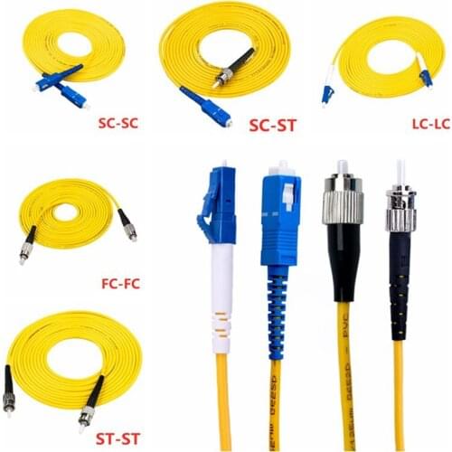 SC to SC LC to LC ST to ST FC to FC Fiber Patch Cord Jumper Cable SM Simplex Single Mode Optic for Network 3m 5m 10m 20m 30m 50m