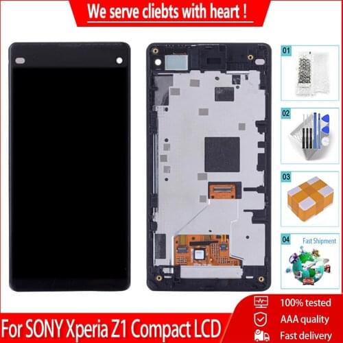 4.3" For SONY Xperia Z1 Compact D5503 LCD Change Touch Display Screen Digitizer Assembly Replacement LCD+Frame For Sony Z1 Mini