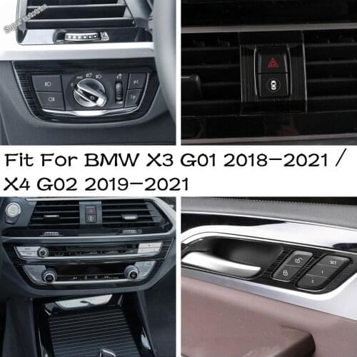Glass & Headlamp Control / Door Handle Wrist / Air Condition / Warning Light Cover Trim Fit For BMW X3 G01 / X4 G02 2019 - 2021