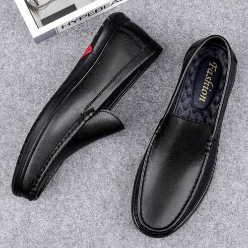 Shoes Genuine Leather Men Casual Slip on Formal Loafers Moccasins Male Footwear Anti-slip Driving Shoes