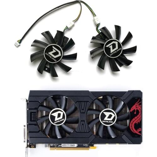 2Pcs GA92B2U 85Mm 4PIN Rx 570 Gpu Fan Voor Dataland Rx 560 Xt RX570 Rx 580 Powercolor Radeon rode Draak Rx 570 Dual Cooling Fans