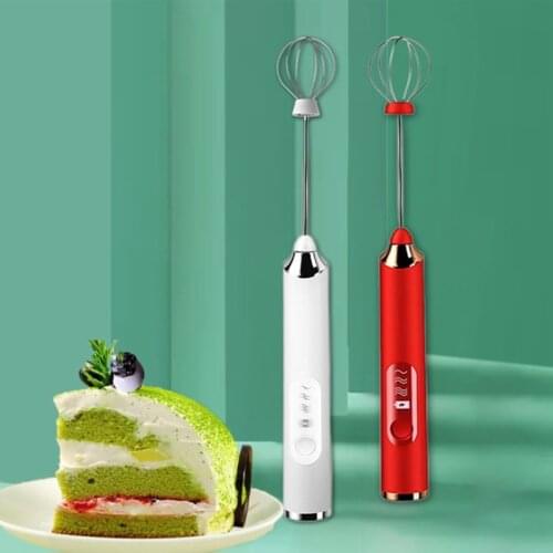 3-Speed Electric Milk Frother Egg Beater Kitchen Tools Rechargeable Coffee Mixer Handhold Milk Shaker Maker Frother Foamer