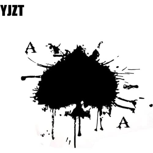 YJZT 16.9*13.6CM Spades Ace Black/Silver Graphic Cards Game Suit Of Poker Decoration Car Sticker Vinyl C12-0006